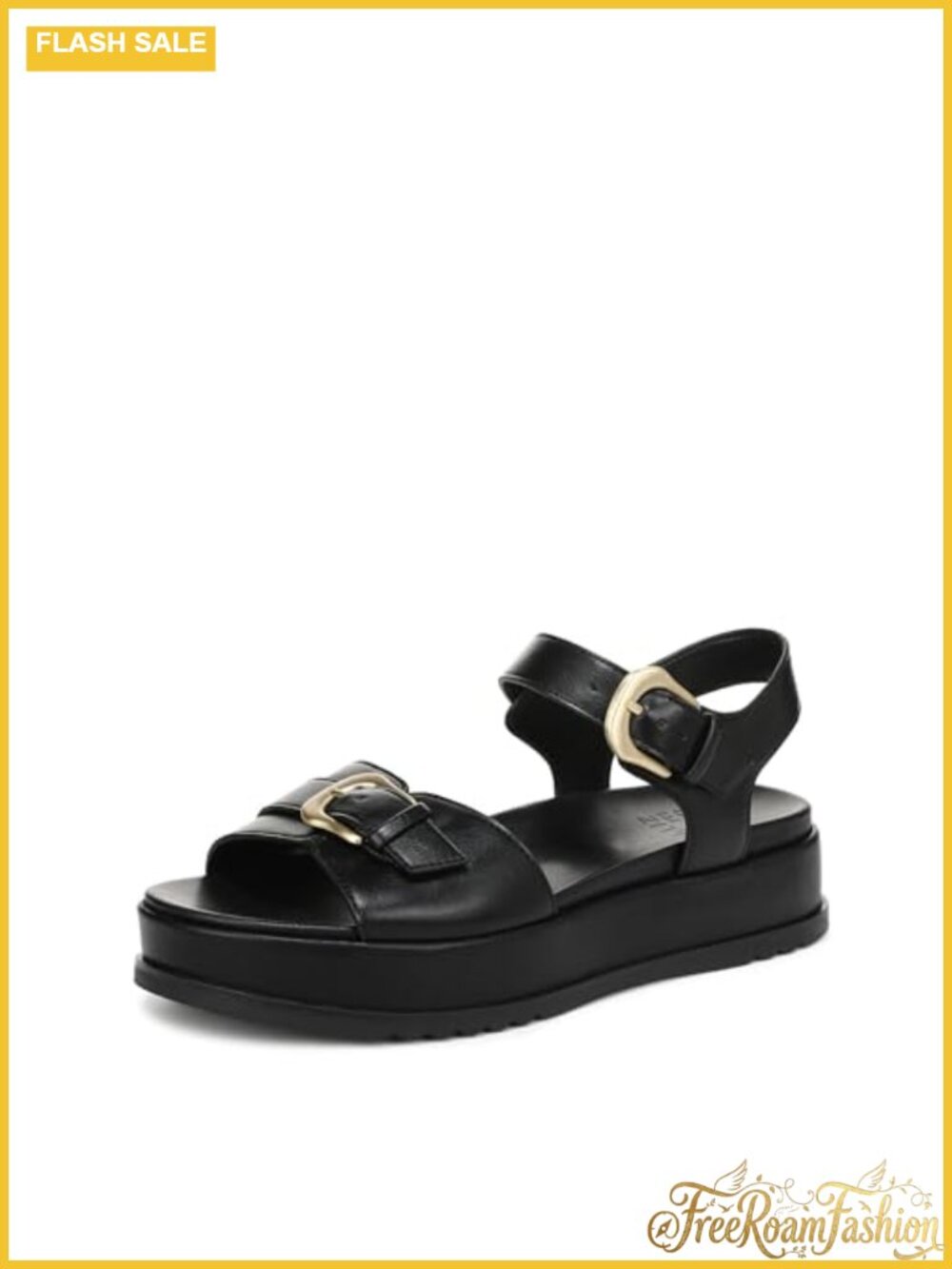 Naturalizer Zen Flatform Heeled Sandals Adjustable Buckle Comfort